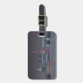 Paris Skyline Nachts Reflektionen Gepäckanhänger (Vorderseite vertikal)