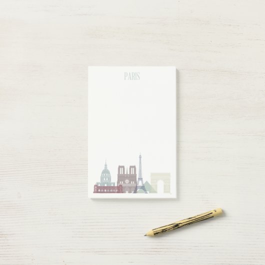 Paris Skyline Post-it Klebezettel (Auf Schreibtisch)