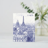 Paris Skyline Postkarte (Stehend Vorderseite)
