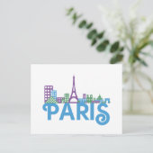 Paris Skyline Postkarte (Stehend Vorderseite)