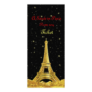 Paris Skyline Prom Ticket - Ver 2 Werbekarte
