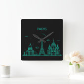 Paris skyline quadratische wanduhr (Zuhause)