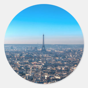 Paris Skyline Runder Aufkleber