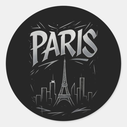 Paris Skyline Sticker (Vorderseite)