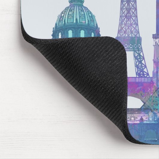 Paris Skyline - Watercolor Blue Mousepad (Ecke)
