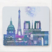 Paris Skyline - Watercolor Blue Mousepad (Vorne)
