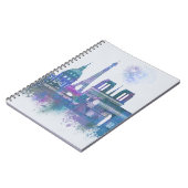 Paris Skyline - Watercolor Blue Notizblock (Linke Seite)