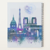 Paris Skyline - Watercolor Blue Planer (Rückseite)