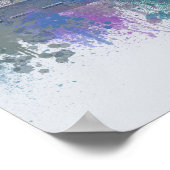 Paris Skyline - Watercolor Blue Poster (Ecke)