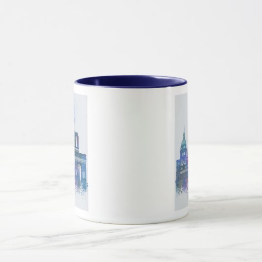 Paris Skyline - Watercolor Blue Tasse (Zentrum)