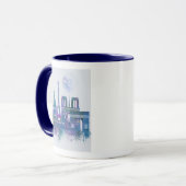 Paris Skyline - Watercolor Blue Tasse (Vorderseite Links)
