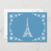 Paris Snow French Postcard Postkarte (Vorne/Hinten)