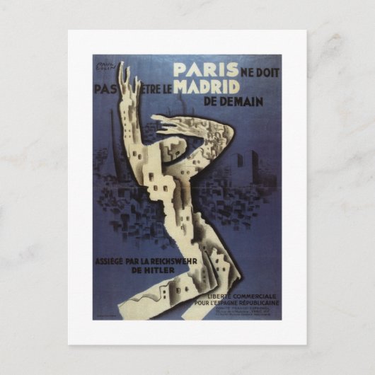 Paris sollte nicht das Poster_Propaganda sein Postkarte (Vorderseite)