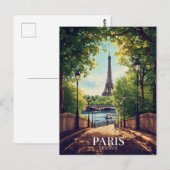 Paris Sommerpark Eiffelturm Postkarte (Vorne/Hinten)