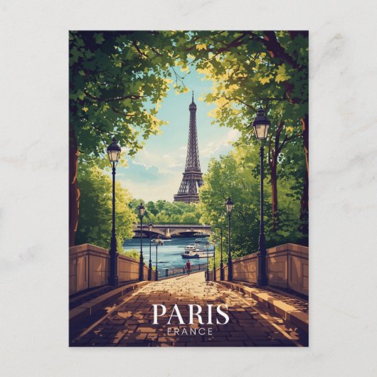 Paris Sommerpark Eiffelturm Postkarte (Vorderseite)