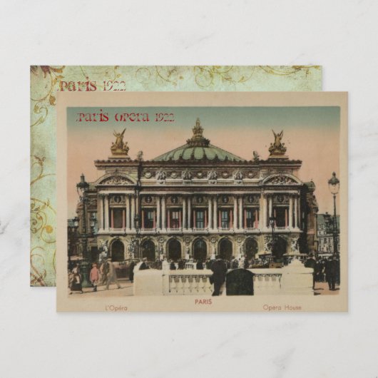 Paris Souvenier L'Paris Opera House Postkarte (Vorne/Hinten)