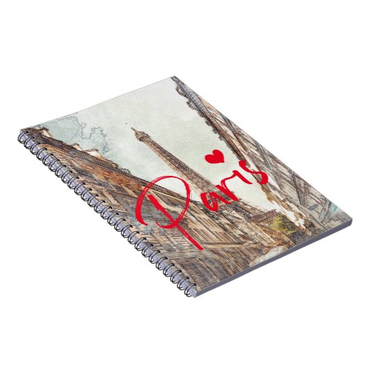 Paris Spiral Foto Notebook Notizblock (Rechte Seite)