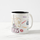 "Paris-Stadt der Liebe" Tasse (VorderseiteRechts)