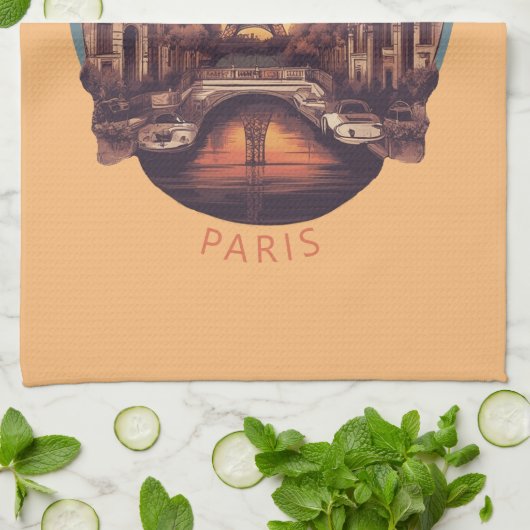 Paris, Stadt der Liebe und des Lichts Geschirrtuch (Gefaltet)