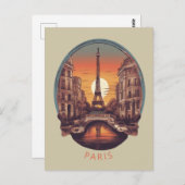 Paris, Stadt der Liebe und des Lichts Postkarte (Vorne/Hinten)