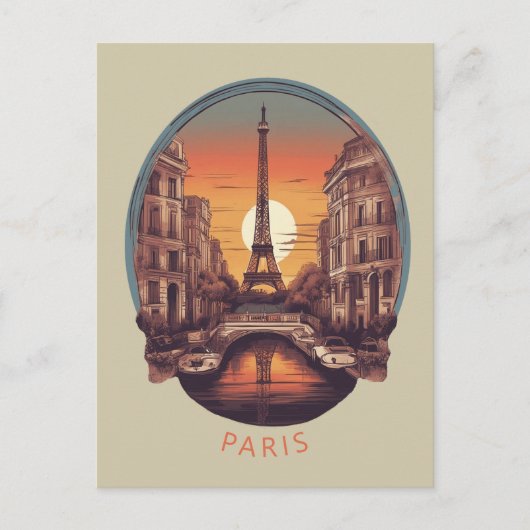 Paris, Stadt der Liebe und des Lichts Postkarte (Vorderseite)