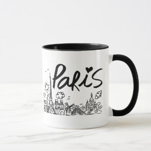 Paris-Stadt-Gekritzel Tasse