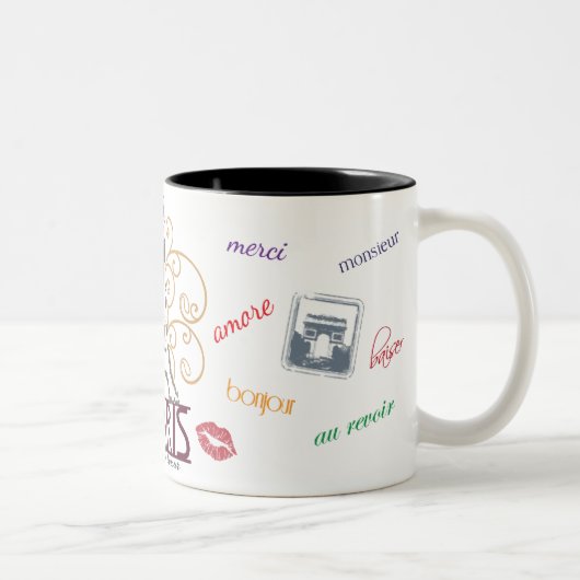 Paris"Stadt von Liebe" Tasse (Rechts)
