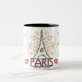 Paris"Stadt von Liebe" Tasse (Mittel)