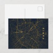Paris Stadtplan Minimale Postkarte (Vorne/Hinten)