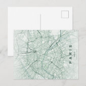 Paris Stadtplan Minimale Postkarte (Vorne/Hinten)