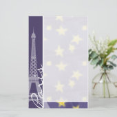 Paris Starry Night; Eiffelturm Briefpapier (Stehend Vorderseite)