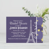 Paris Starry Night; Eiffelturm Einladung (Stehend Vorderseite)