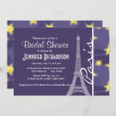 Paris Starry Night; Eiffelturm Einladung (Vorne/Hinten)