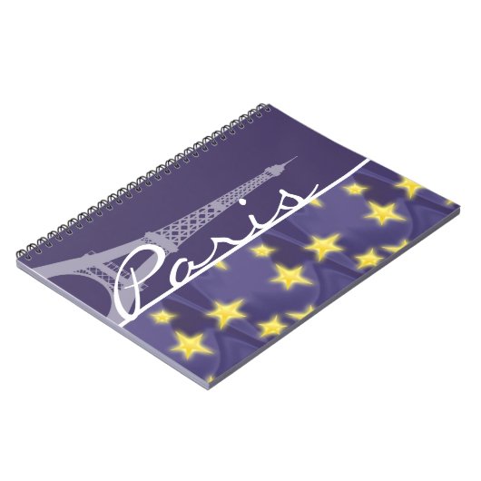 Paris Starry Night; Eiffelturm Notizblock (Linke Seite)