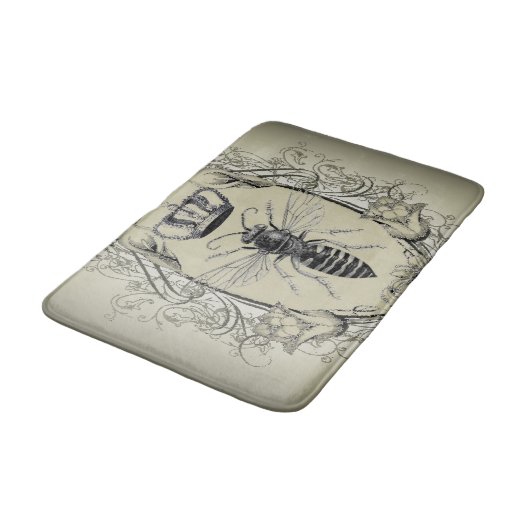 Paris-Steampunk-Imker-Krone Badematte (Schrägansicht)