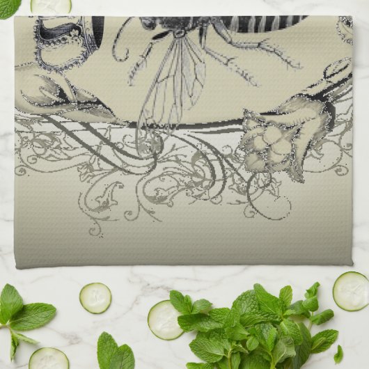 Paris-Steampunk-Imker-Krone Geschirrtuch (Gefaltet)