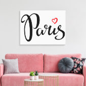 Paris-Stickerei mit Herz Leinwanddruck (Insitu (Wohnzimmer))