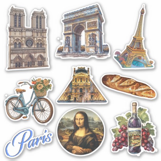 Paris Stickers Aufkleber (Vorderseite)
