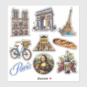 Paris Stickers Aufkleber (Blatt)