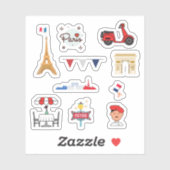 Paris Stickers Aufkleber (Blatt)