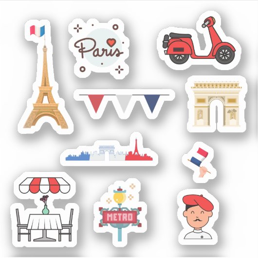 Paris Stickers Aufkleber (Vorderseite)