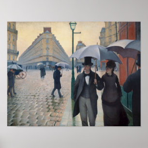 Paris-Straßen-regnerischer Tag durch Gustave Poster