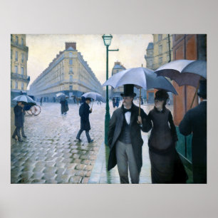 Paris-Straßen-regnerischer Tag durch Gustave Poster