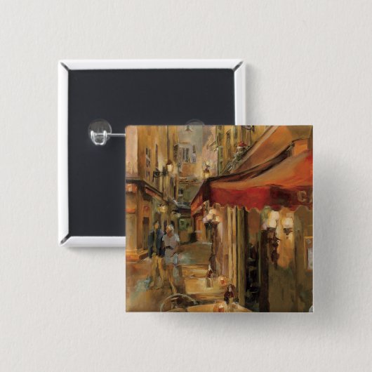 Paris-Straßen-Szene Button (Vorne & Hinten)