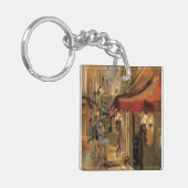 Paris-Straßen-Szene Schlüsselanhänger (Vorderseite links)