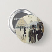Paris Street, Rainy Day by Caillebotte Button (Vorne & Hinten)
