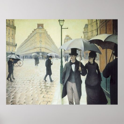 Paris Street, Rainy Day by Caillebotte Poster (Vorne)