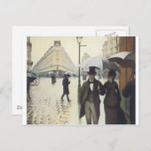 Paris Street, Rainy Day by Caillebotte Postkarte (Vorne/Hinten)