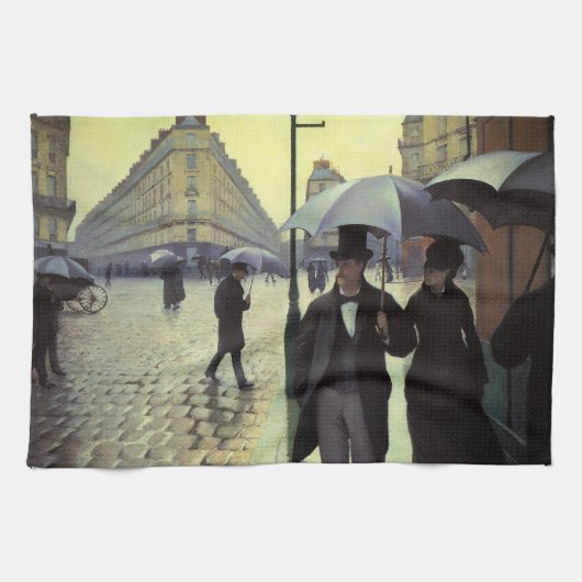 Paris Street Rainy Day by Gustave Caillebotte Handtuch (Horizontal)