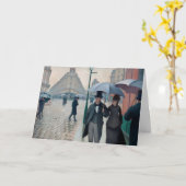 Paris Street Rainy Day by Gustave Caillebotte Karte (Gelbe Blume)